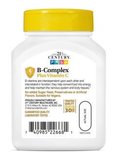21st CENTURY (B Complex) Plus Vitamin C, 100 Tablets  - Image 3