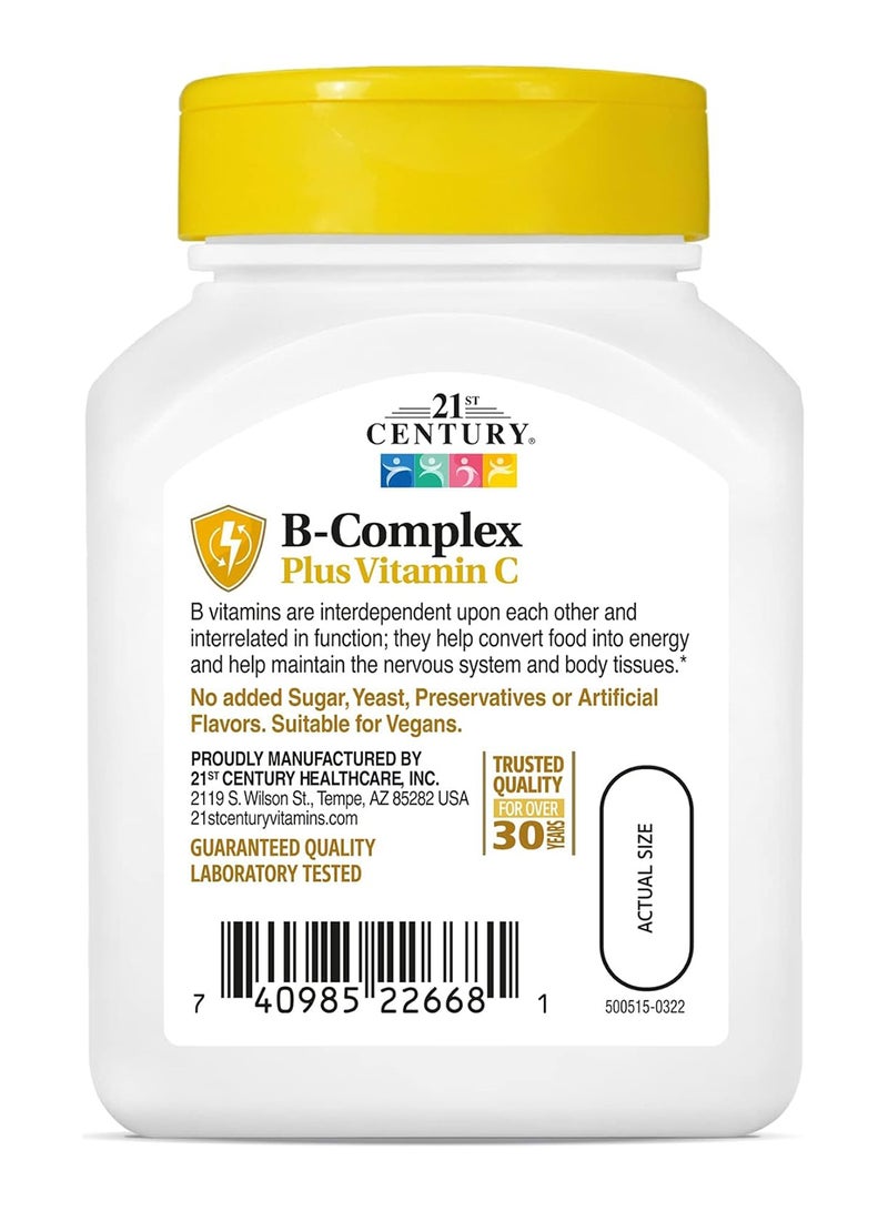 21st Century (B Complex) Plus Vitamin C, 100 Tablets - Image 3