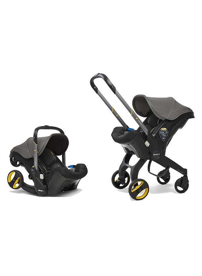 Doona Baby Car Seat And Travel Stroller - Urban Grey, Convertible 0+ Car Seat And Pram With 5 Point Safety Harness Ergonomic Pushchair And Travel System Isofix Base Sold Separately  - Image 2