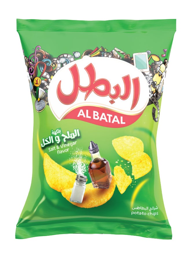 البطل - رقائق البطاطس بنكهة الملح والخل 110جرام - Image 1