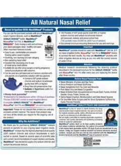 نيل ميد NeilMed Sinus Rinse All Natural Relief، إعادة التعبئة الممزوجة مسبقًا، 100 عبوة  - Image 4
