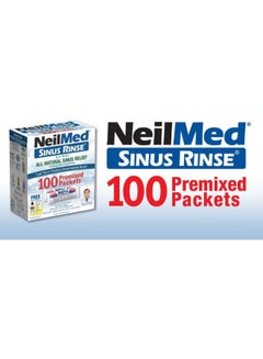 نيل ميد NeilMed Sinus Rinse All Natural Relief، إعادة التعبئة الممزوجة مسبقًا، 100 عبوة  - Image 5