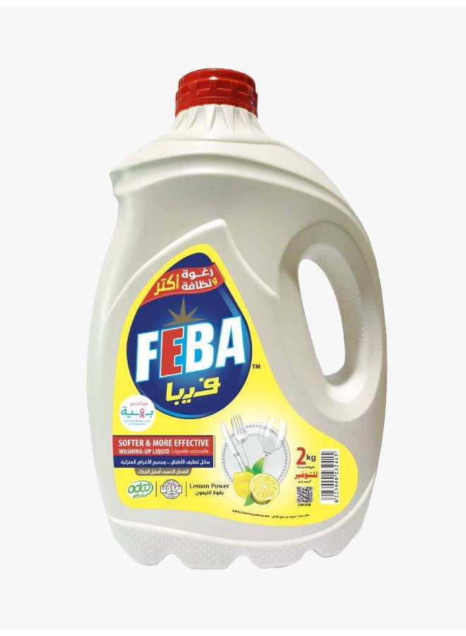 FEBA Liquid Dish Cleaner With Lemon Scent 2Liters