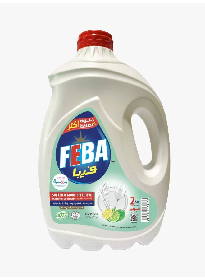 FEBA Liquid Dish Cleaner With Green Limon Scent 2Liters