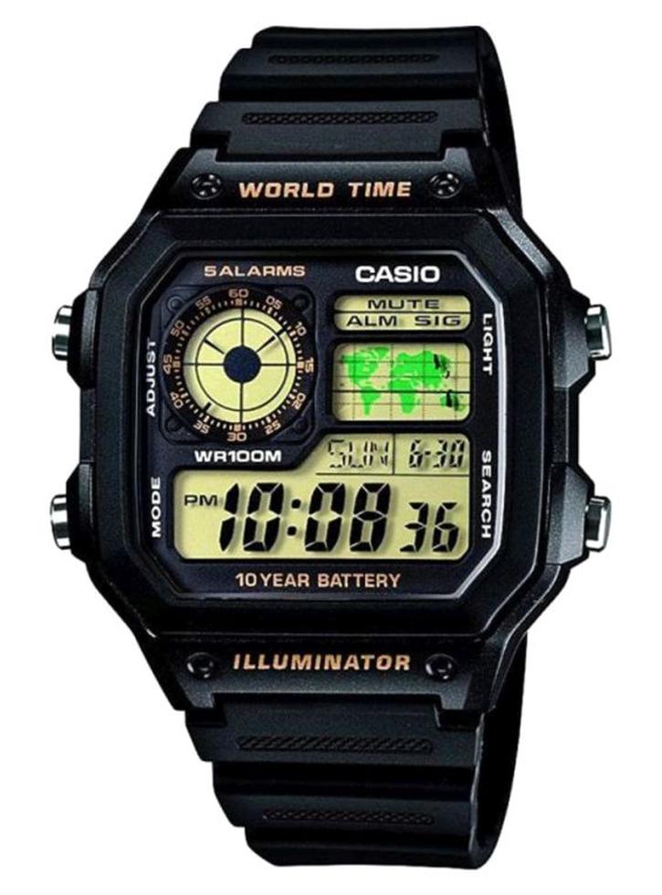 كاسيو ساعة يد رقمية للشباب AE-1200WH-1BVDF مقاس 45 مم - لون أسود للرجال - Image 1