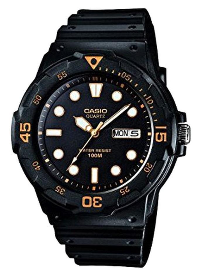 كاسيو ساعة يد بعقارب مقاومة للماء طراز MRW-200H-1EVDF - 42 مم - أسود للرجال - Image 1