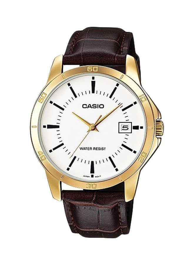 CASIO Men's Water Resistant Analog Watch MTP-V004GL-7AUDF - 42 mm - Brown - Image 1