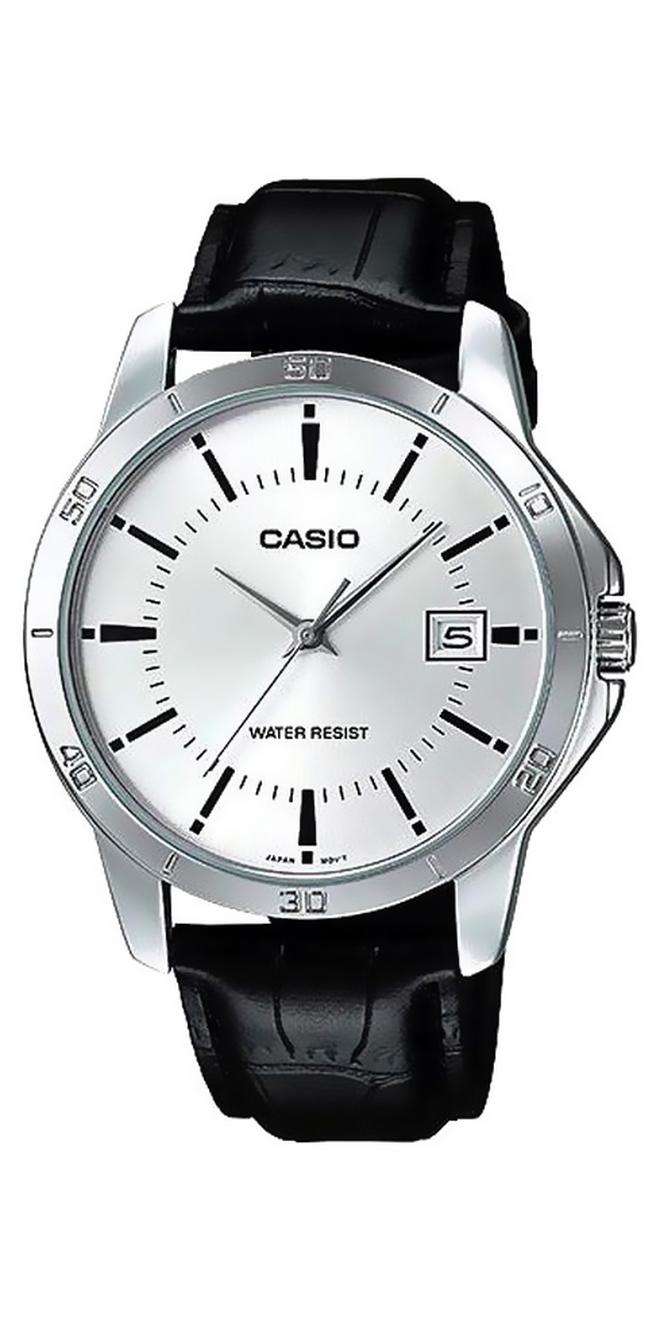 كاسيو ساعة يد بعقارب مقاومة للماء طراز MTP-V004L-7AUDF - 42 مم - أسود للرجال - Image 1