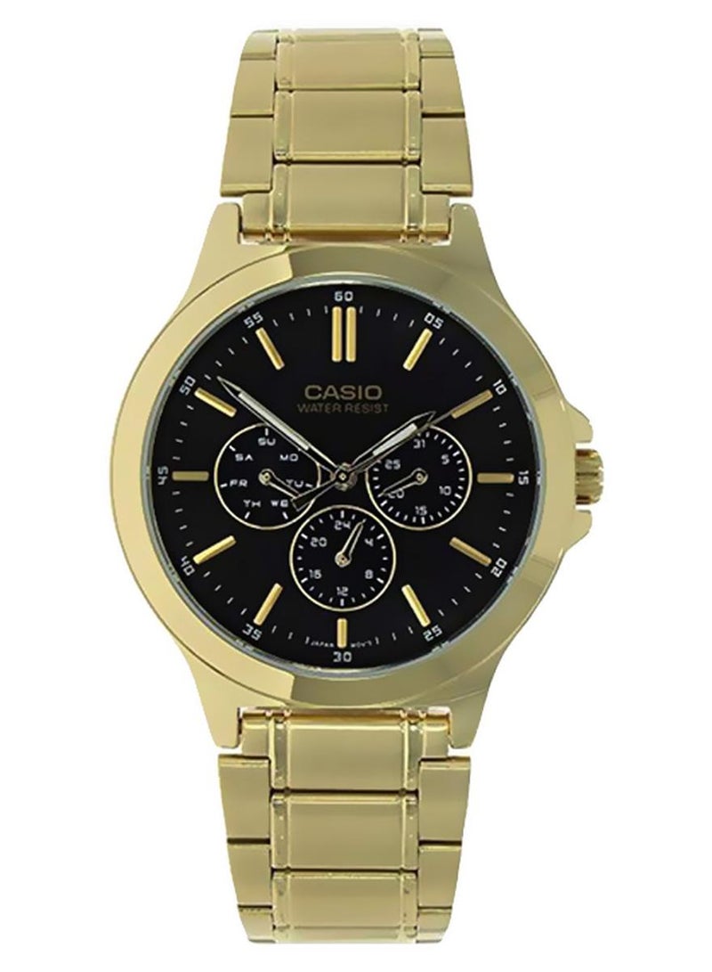 كاسيو ساعة يد بعقارب مقاومة للماء طراز MTP-V300G-1AUDF - 42 مم - ذهبي للرجال - Image 1
