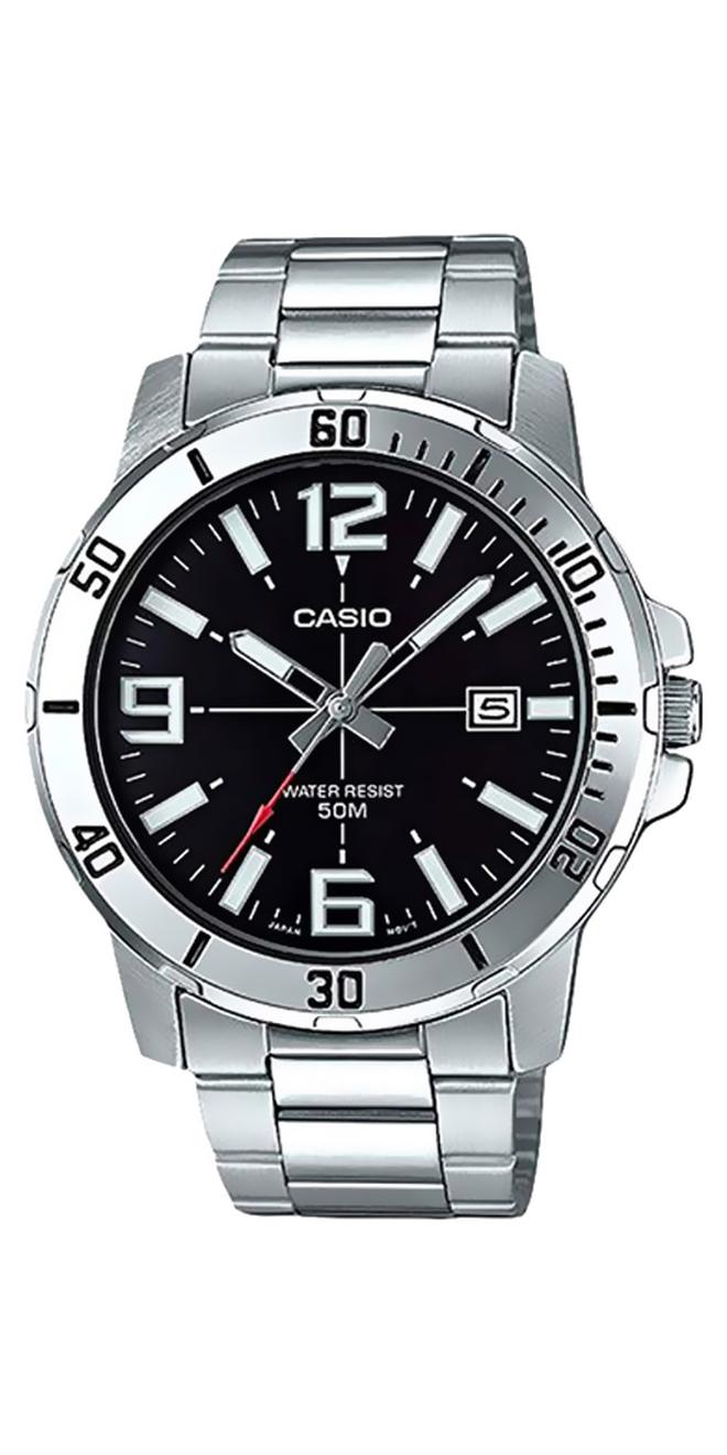 CASIO Men's Water Resistant Analog Watch MTP-VD01D-1BVUDF - 45 mm - Silver - Image 1