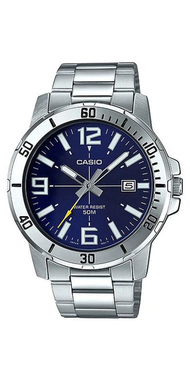 CASIO Men's Water Resistant Analog Watch MTP-VD01D-2BVUDF - 49 mm - Silver - Image 1