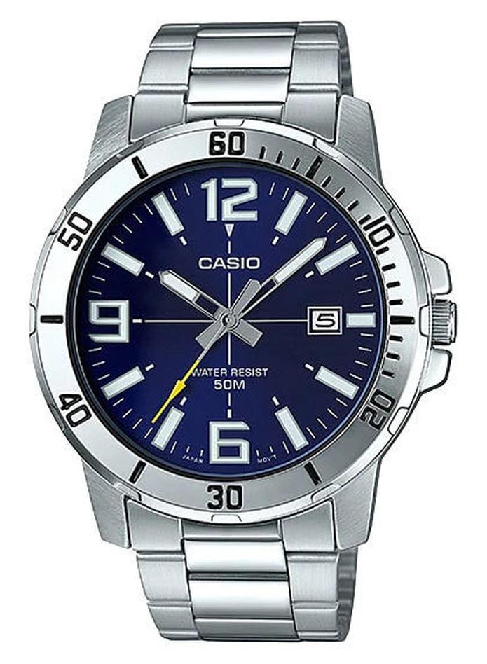 CASIO Men's Water Resistant Analog Watch MTP-VD01D-2BVUDF - 49 mm - Silver - Image 1