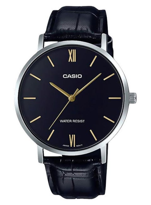 Men's Enticer Series Water Resistant Analog Watch MTP-VT01L-1BUDF - 40 mm - Black