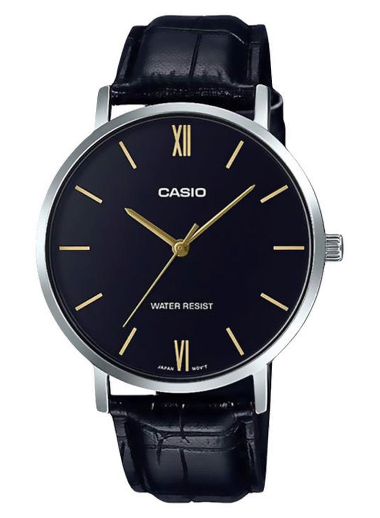 كاسيو ساعة يد بعقارب مقاومة للماء من سلسلة إنتايسر طراز MT- 01L-1BUDF - 40 مم - لون أسود للرجال - Image 1