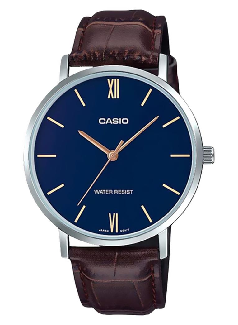 كاسيو ساعة يد بعقارب مقاومة للماء طراز MT- 01L-2BUDF - 40 مم - بني للرجال - Image 1