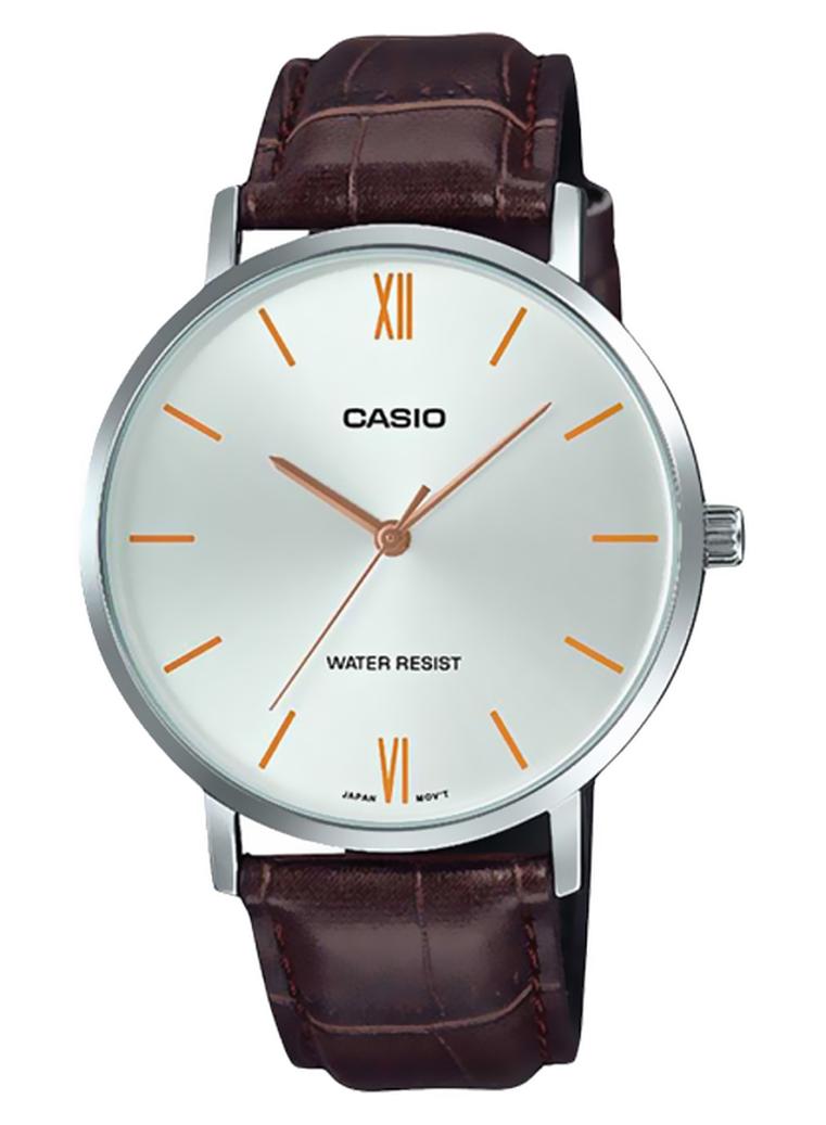 CASIO Men's Water Resistant Analog Watch MTP-VT01L-7B2UDF - 40 mm - Brown - Image 1