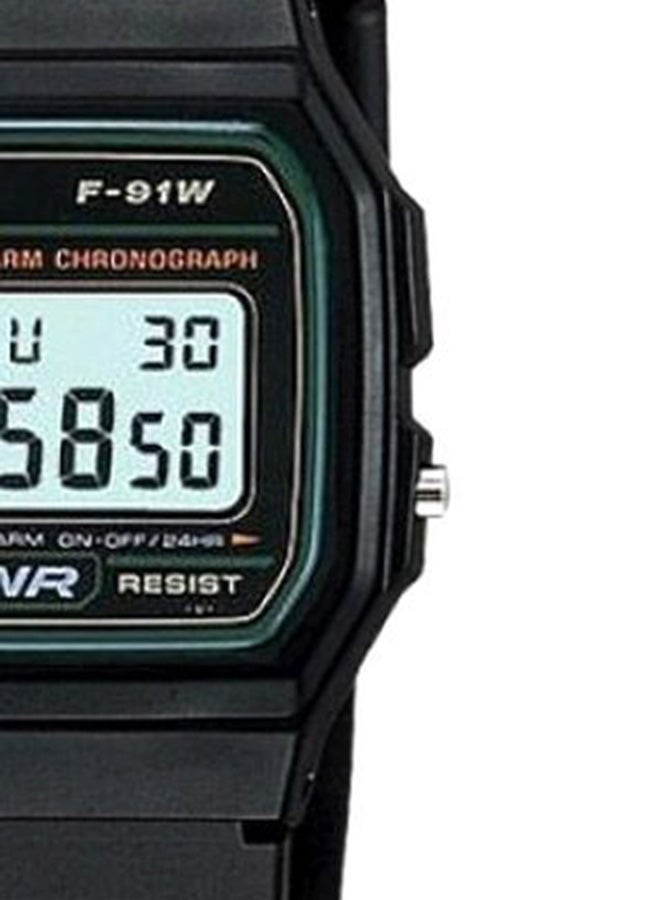 CASIO Men's Water Resistant Digital Watch F-91W-3DG - 37 mm - Black - Image 3