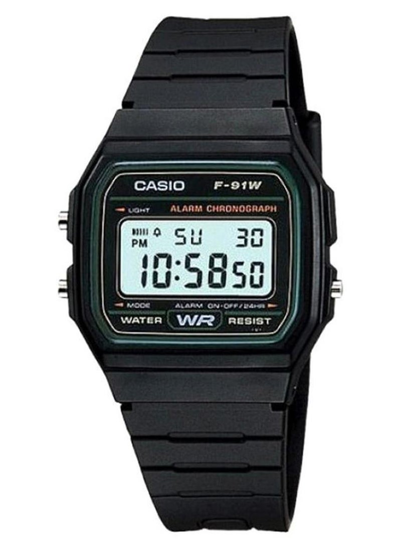 CASIO Men's Water Resistant Digital Watch F-91W-3DG - 37 mm - Black - Image 1