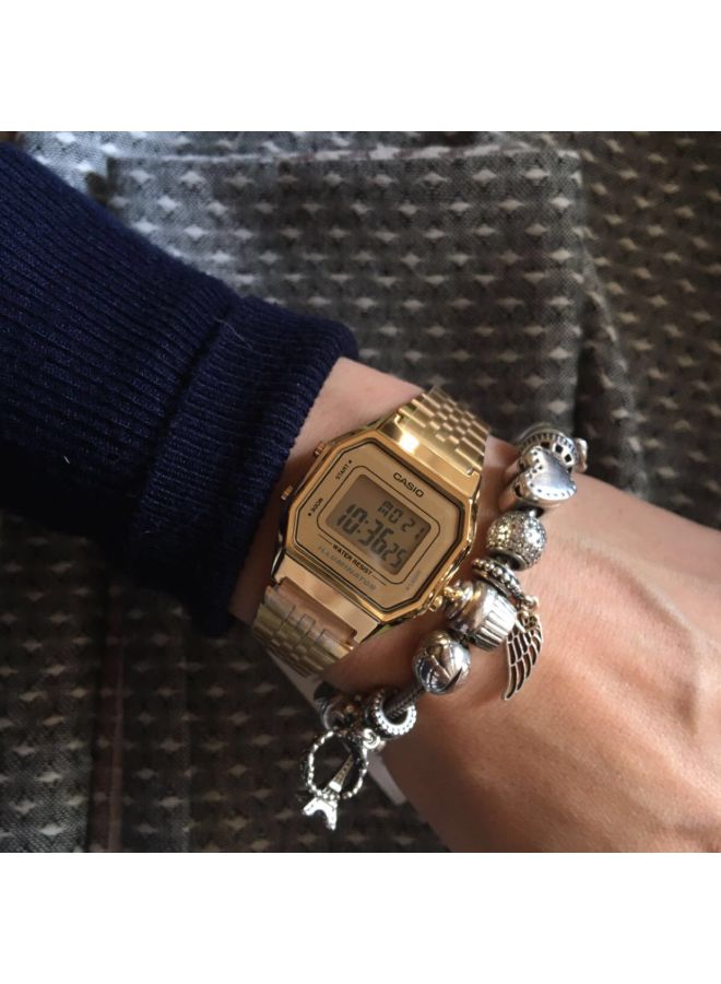 CASIO Women's Water Resistant Digital Watch LA680WGA-9DF - 29 mm - Gold - Image 5