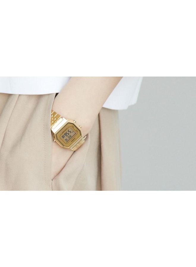 CASIO Women's Water Resistant Digital Watch LA680WGA-9DF - 29 mm - Gold - Image 3