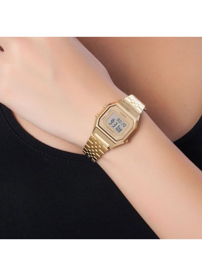 CASIO Women's Water Resistant Digital Watch LA680WGA-9DF - 29 mm - Gold - Image 4