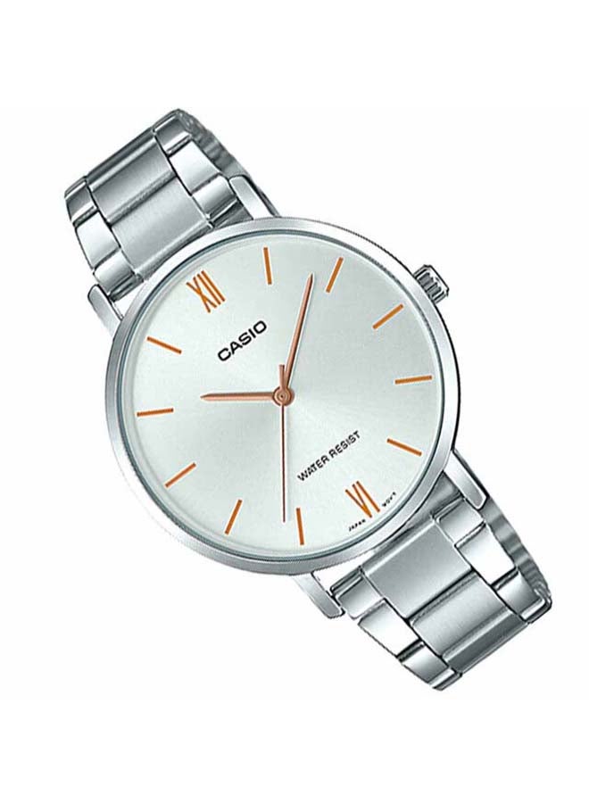 CASIO Women's Water Resistant Analog Watch LTP-VT01D-7BUDF - 34 mm - Silver - Image 4