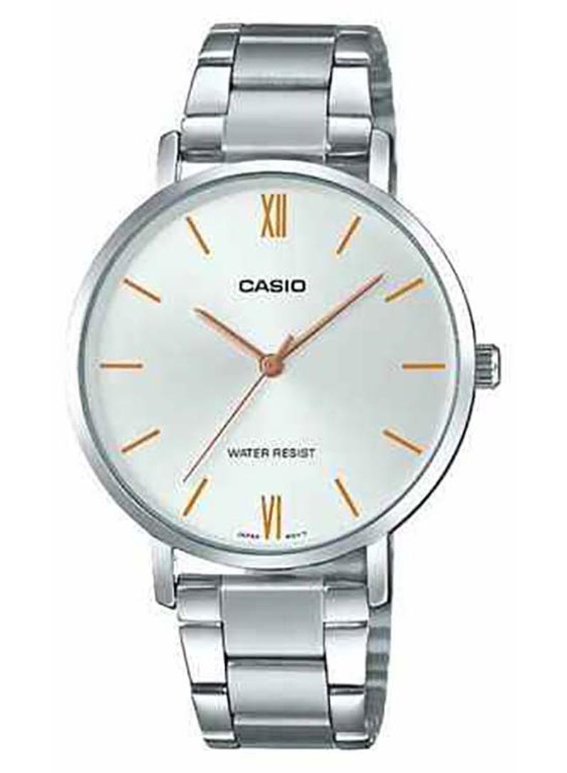 CASIO Women's Water Resistant Analog Watch LTP-VT01D-7BUDF - 34 mm - Silver - Image 1
