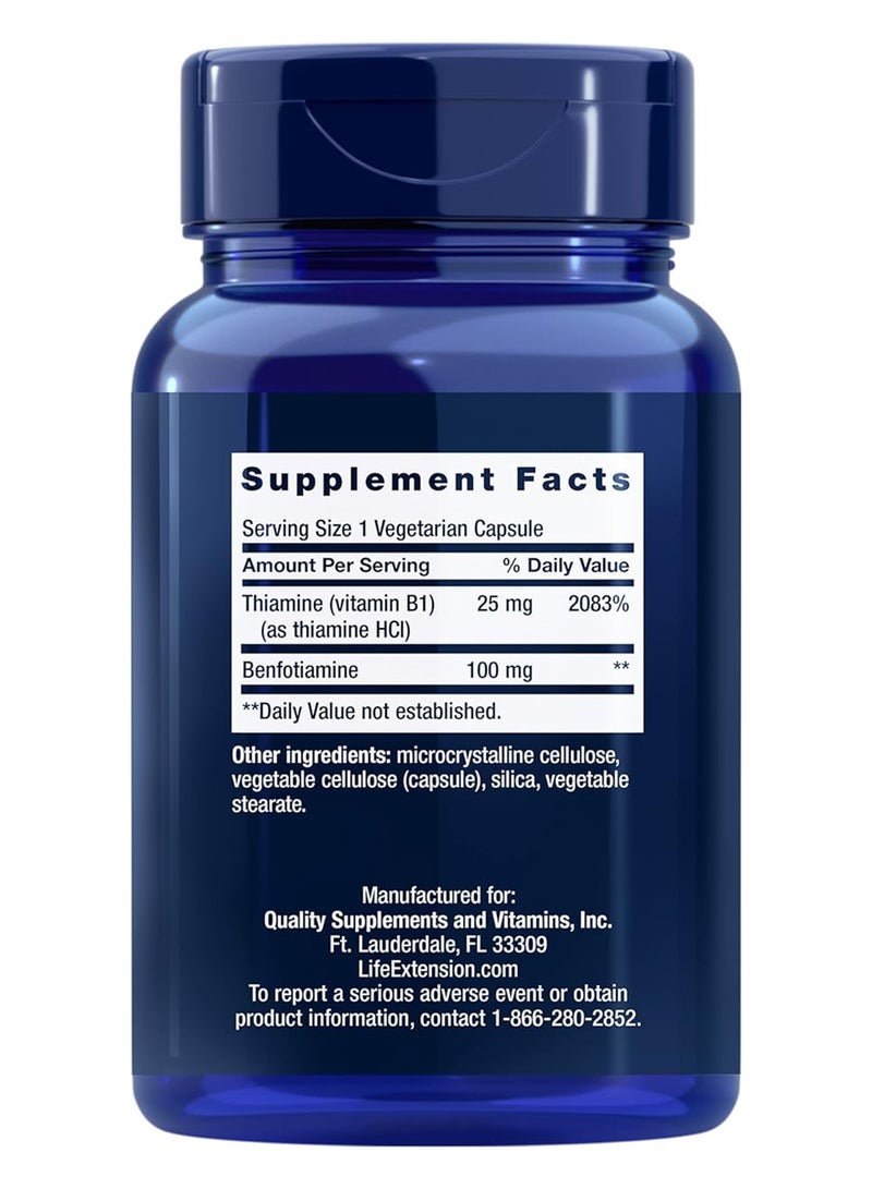لايف إكستنشن كبسولات بنفوتيامين بالثيامين - 120 كبسولة - Image 2