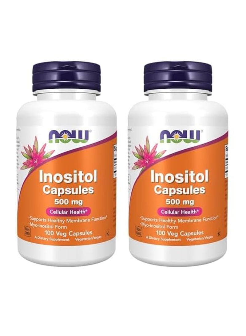 ناو فودز قطعتان من مكمل بمركب إينوسيتول 500 ملجم - 100 كبسولة نباتية - Image 1