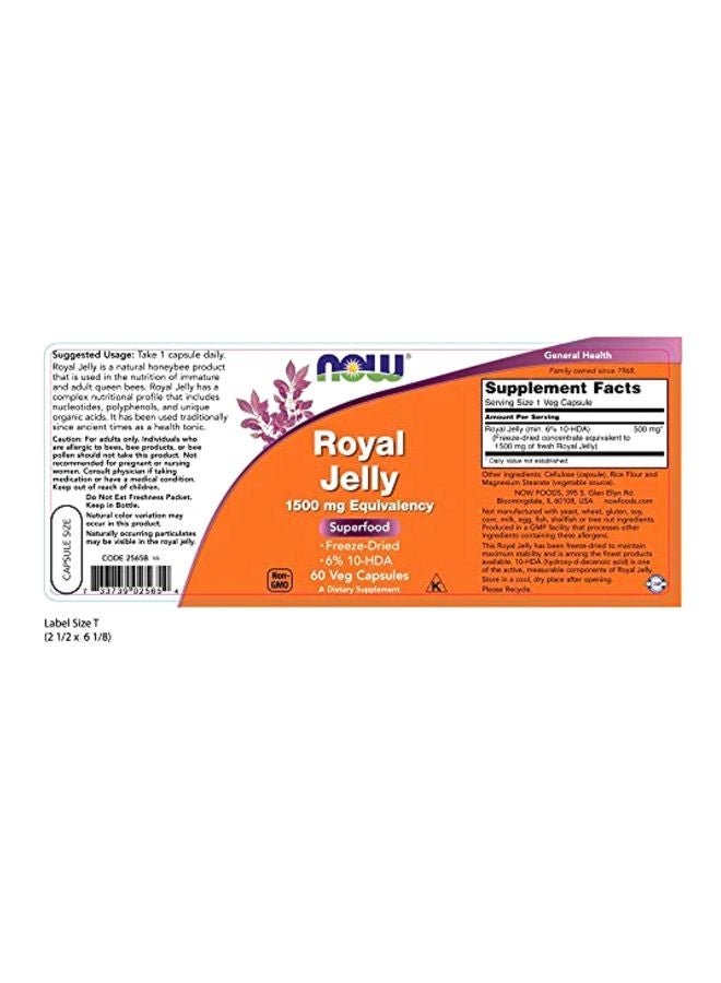 Now Foods - Royal Jelly 1500mg 60 Capsules - Image 1