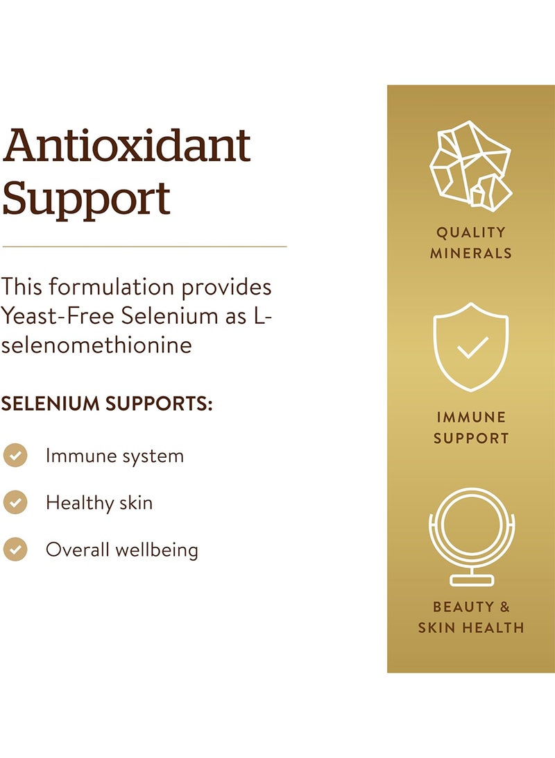 Solgar Yeast Free Selenium 200 MCG Dietary Supplement - 250 Tablets - Image 4