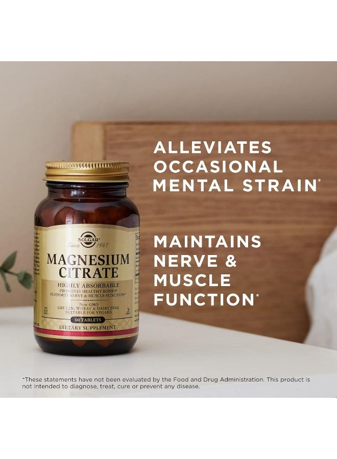 Magnesium Citrate, 60 Tablets Packaging May Vary
