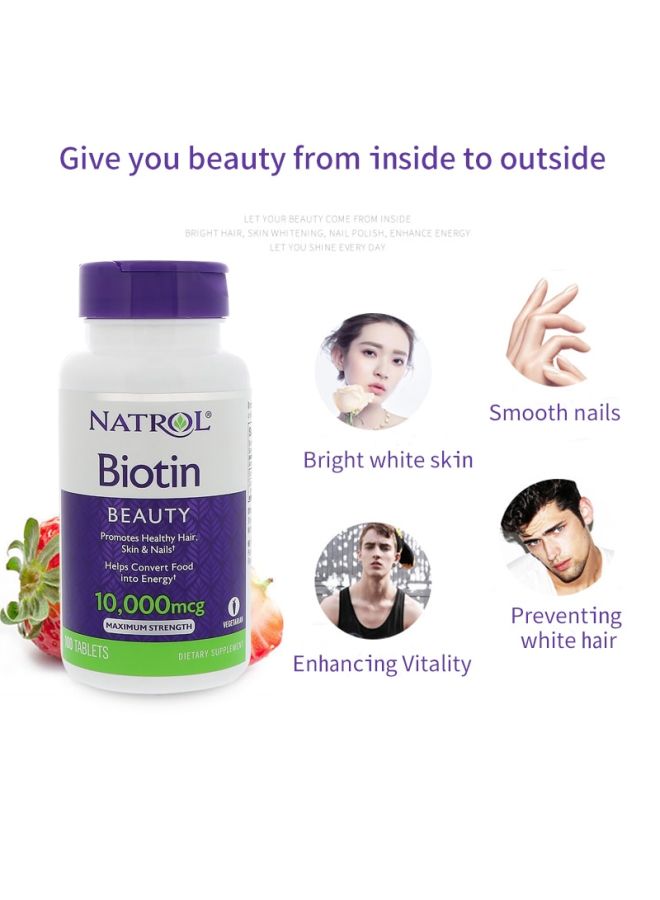 Natrol Biotin Beauty Maximum Strength - 100 Tablets - Image 3