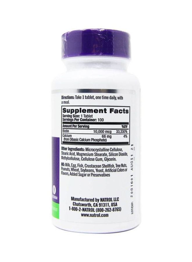 Natrol Biotin Beauty Maximum Strength - 100 Tablets - Image 2