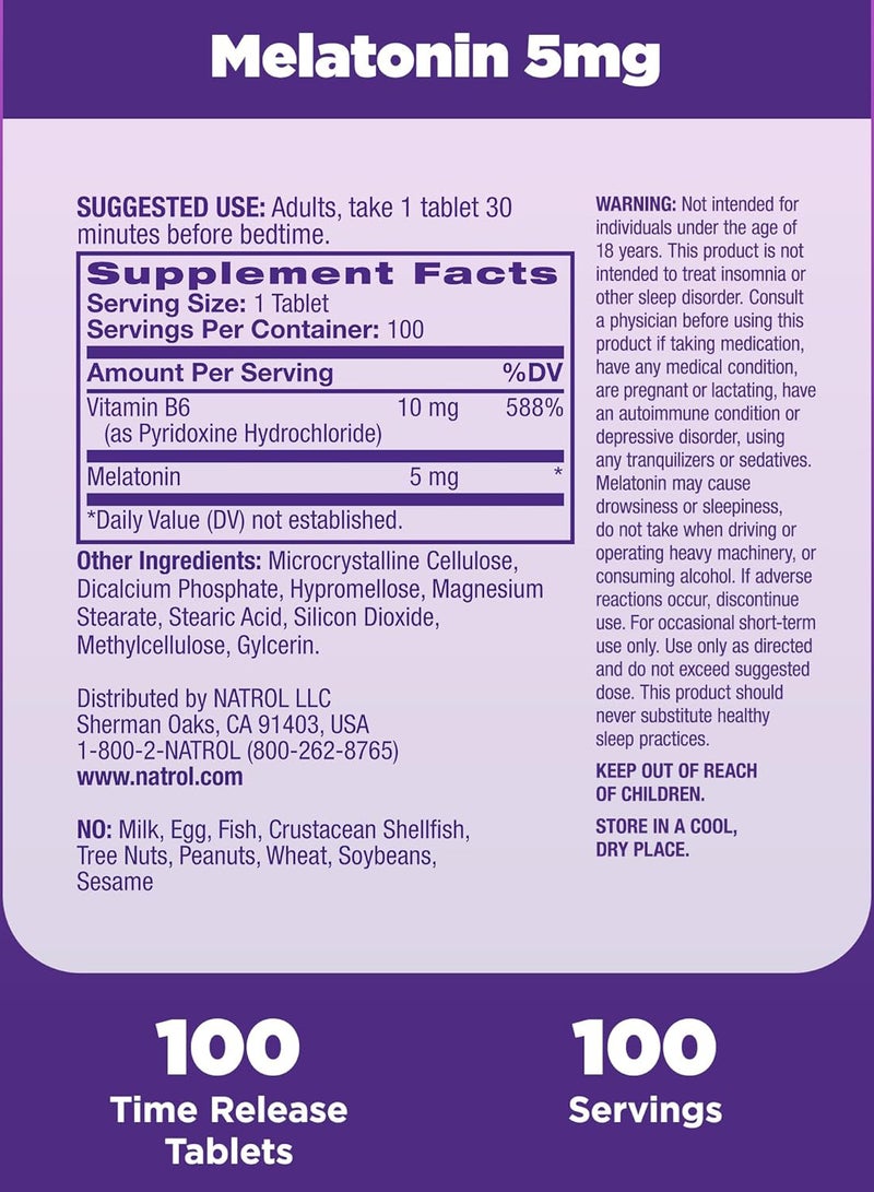 NATROL Sleep Melatonin 5 mg, 100 Tablets Packaging May Vary  - Image 3