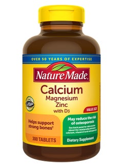 Nature Made Calcium, Magnesium and Zinc with Vitamin D3, 300 Tablets
