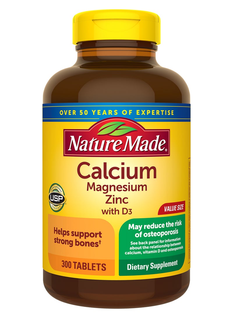 Nature Made - Nature Made Calcium, Magnesium and Zinc with Vitamin D3, 300 Tablets - Image 1