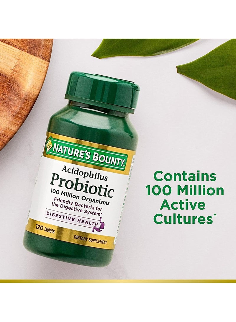 NATURE'S BOUNTY - Acidophilus Probiotic Dietary Supplement - 120 Tablets - Image 1