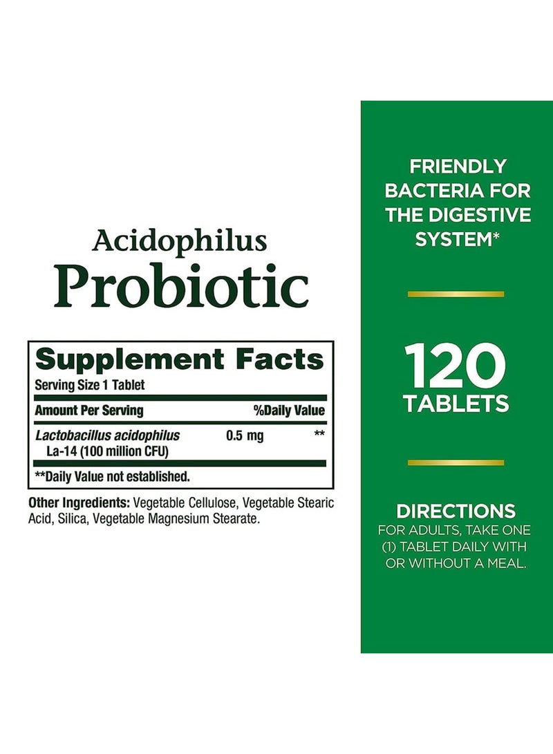 NATURE'S BOUNTY - Acidophilus Probiotic Dietary Supplement - 120 Tablets - Image 1