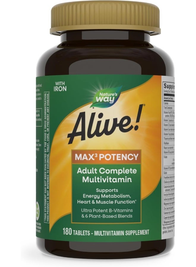 ناتشرز واي مكمل غذائي يومية ألايف ماكس 3 متعدد الفيتامينات - 180 قرص - Image 1