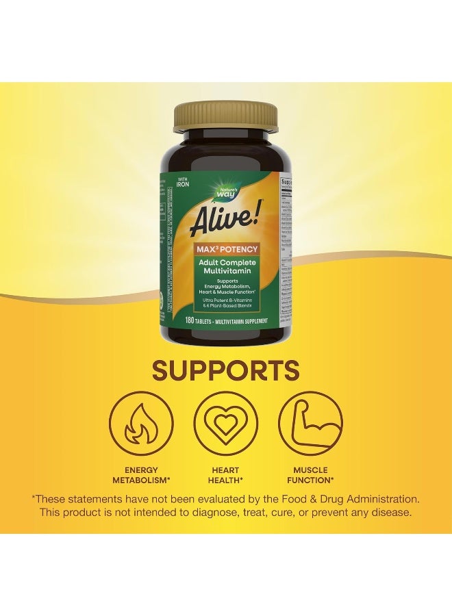 ناتشرز واي مكمل غذائي يومية ألايف ماكس 3 متعدد الفيتامينات - 180 قرص - Image 3