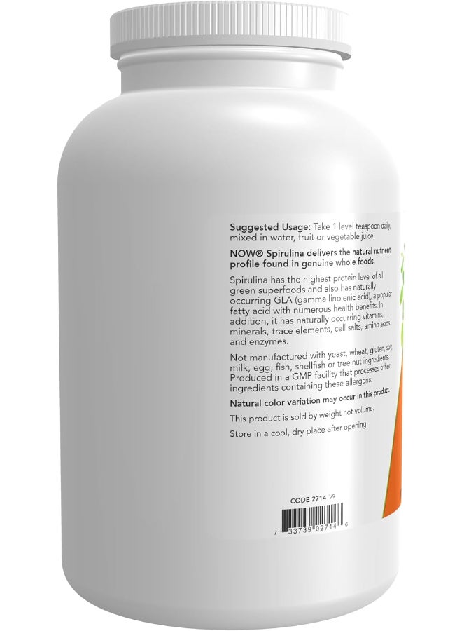 Now Foods - Certified Organic, Spirulina Powder Pure, 1 Lb - Image 1