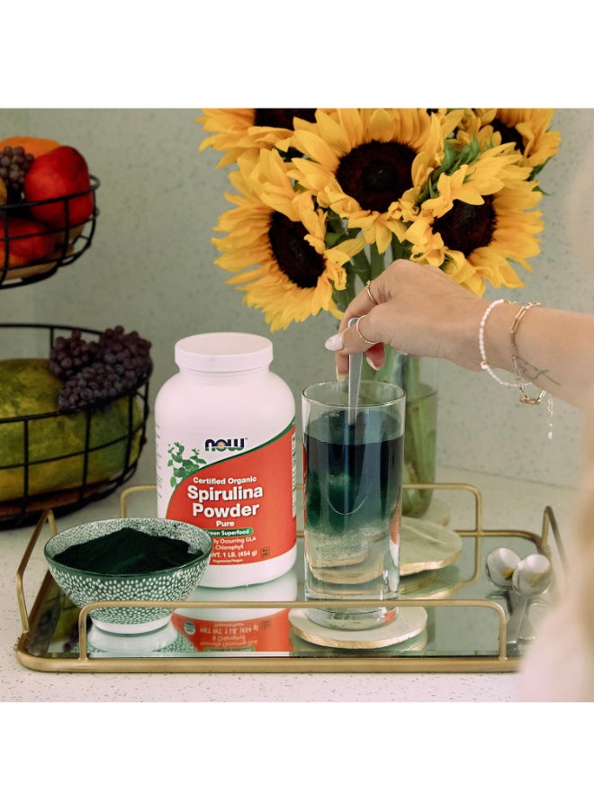 Now Foods - Certified Organic, Spirulina Powder Pure, 1 Lb - Image 1