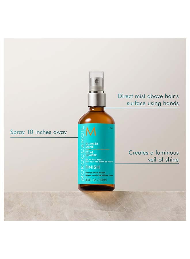 Glimmer Shine Spray, Lightweight Finishing Mist, Instant Gloss & Frizz Control, Argan Oil Formula, 3.4 oz