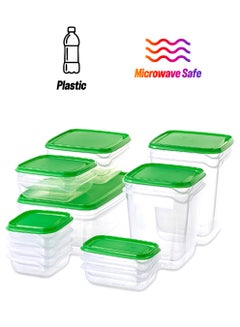 Generic 17-Piece Food Container Set Green 18.5cm  - Image 1