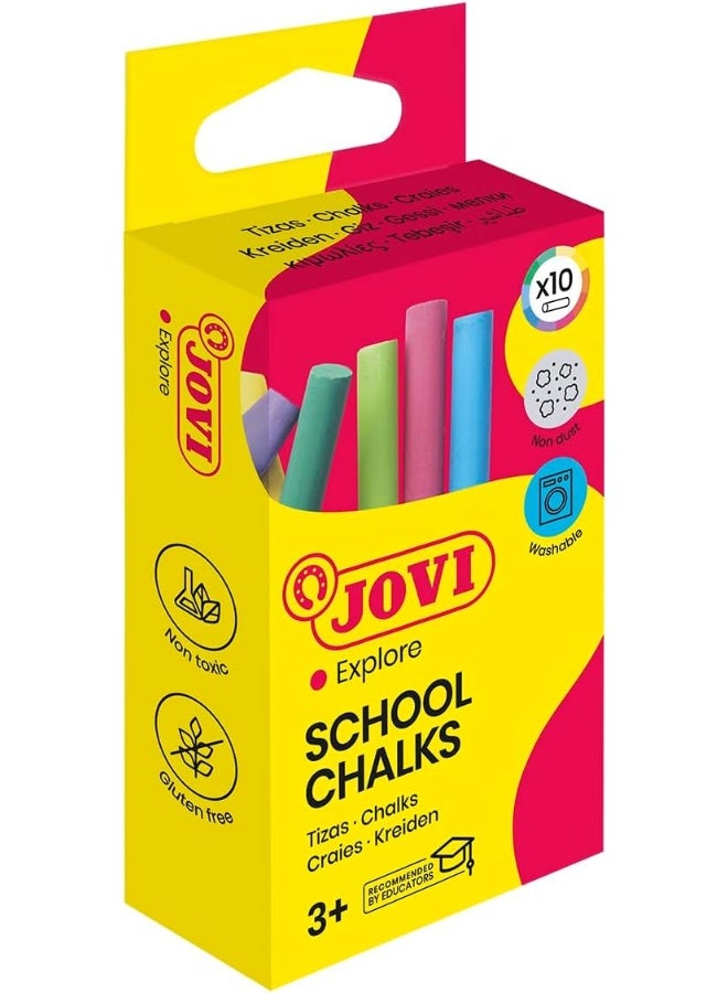 JOVI 10-Piece Class Color Chalk Set Multicolour  - Image 4
