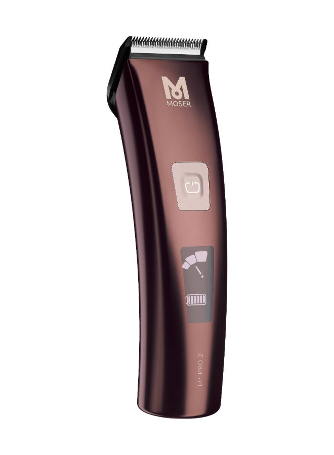 Li+Pro2 Cordless Hair Clipper For Men (Made In Germany) | 160 Minutes Run Time | Led Display With 3-Speed Levels | Stainless Steel Rinseable Blade | Quiet Operation (1888-0151) Brown/Black 270grams