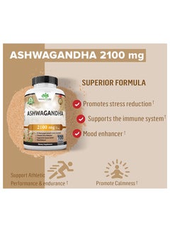 NaturaLife Labs Ashwagandha Dietary Supplement 2100 mg - 100 Veggie Capsules  - Image 3