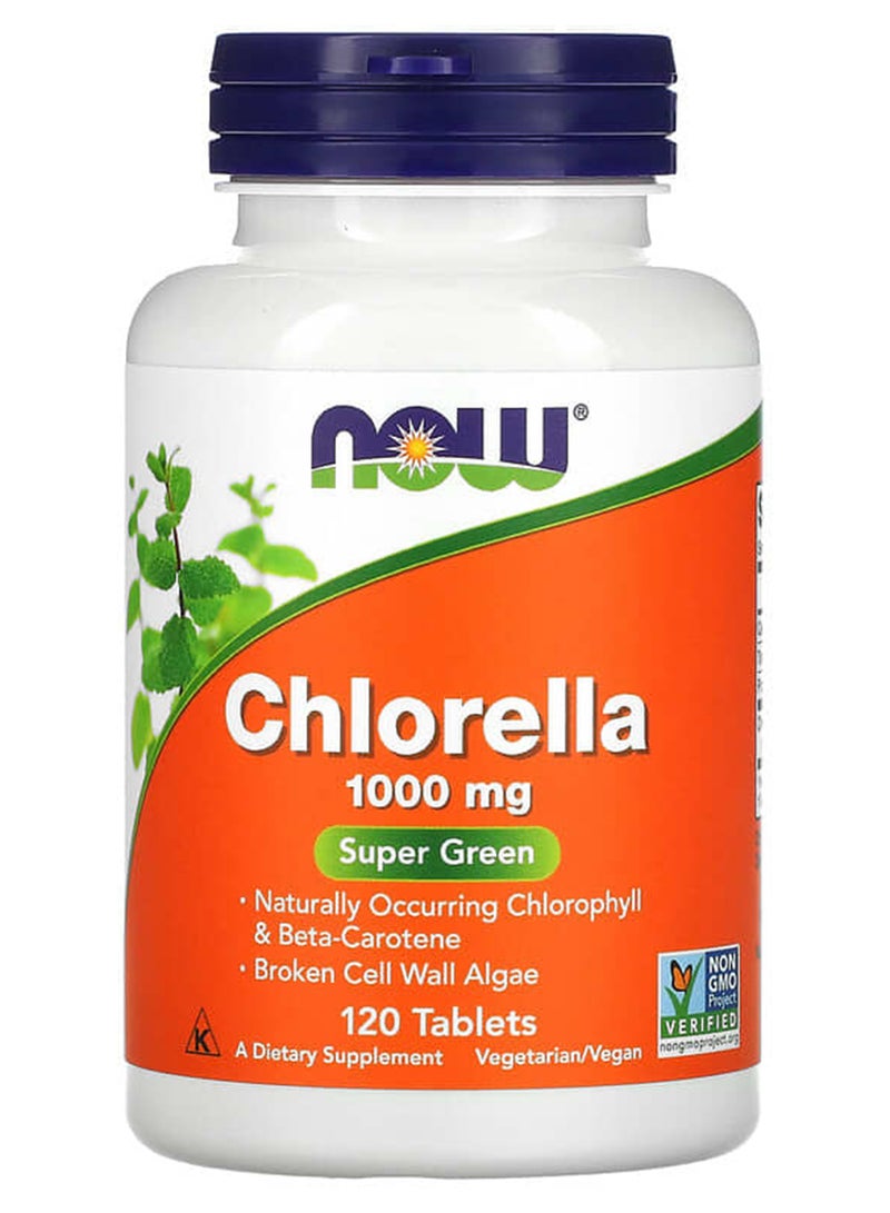 Now Foods - Chlorella Super Green 1000mg 120 Tablets - Image 1