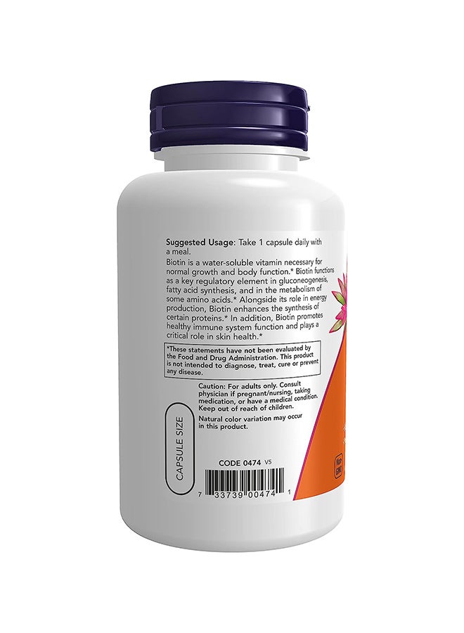 Now Foods Biotin 5000 Mcg 120 Veg Capsules - Image 3